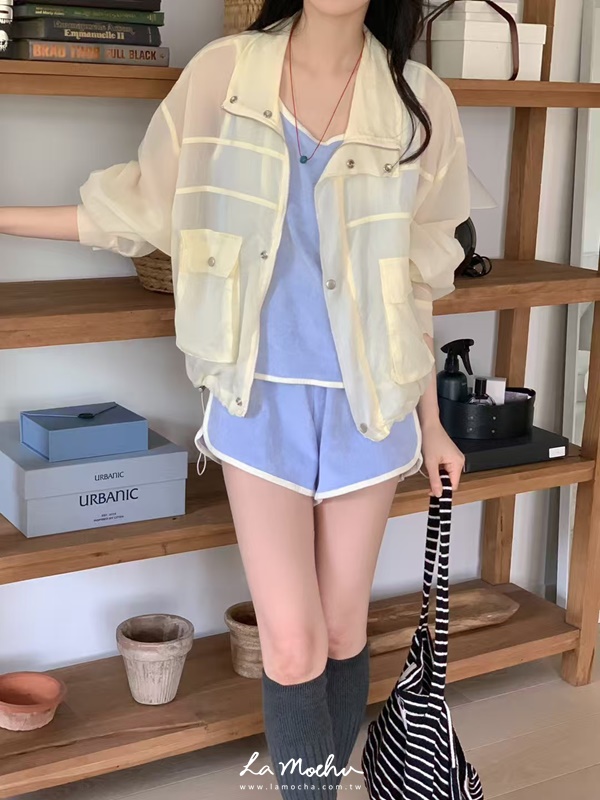 輕薄立領下擺抽繩防曬外套